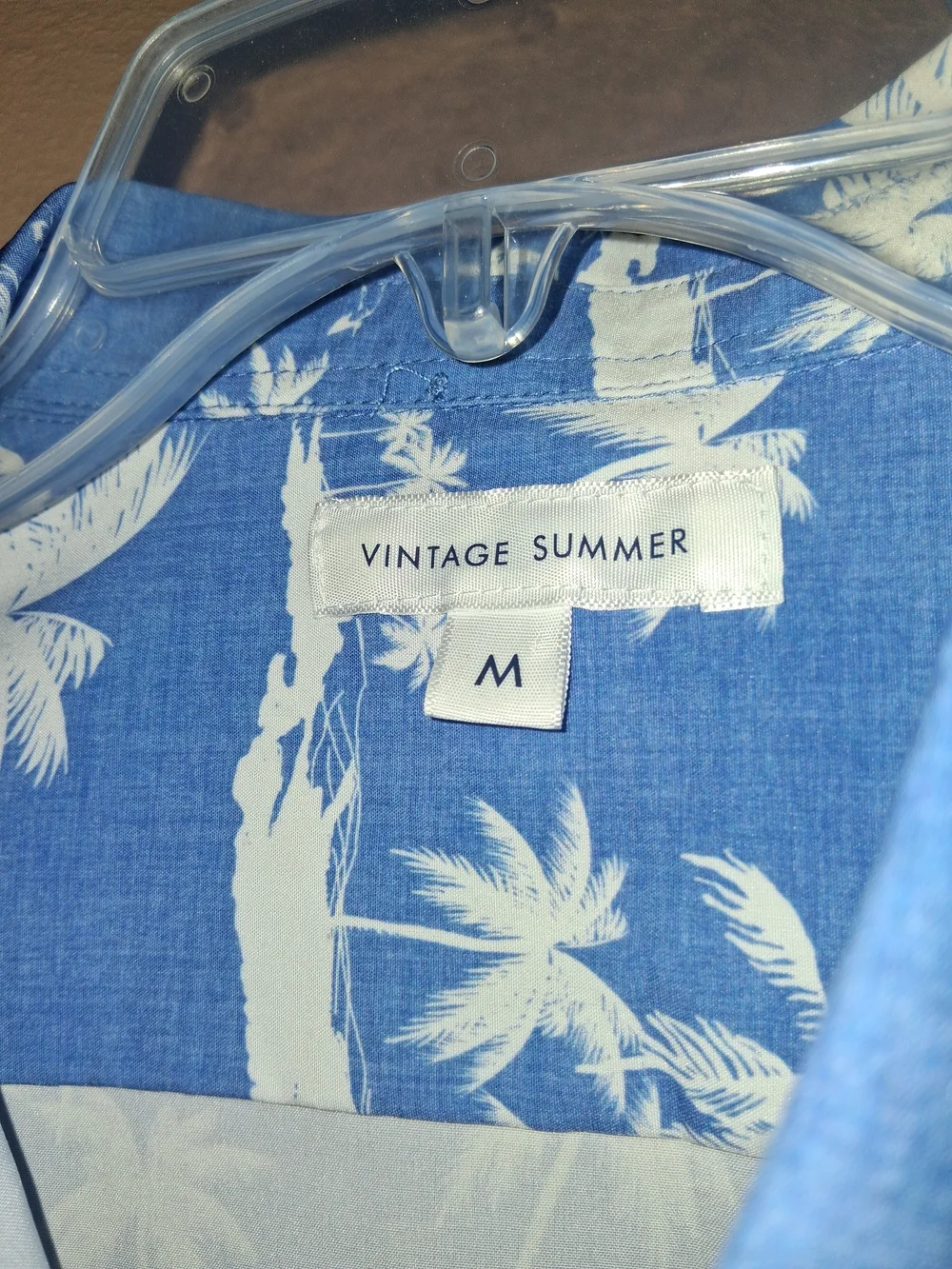 PBlue Palm Print Short-Sleeve Shirt by Vintage Summer